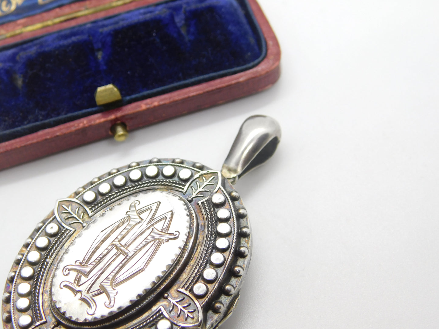 Victorian Sterling Silver Large Art Nouveau Locket Antique 1882 Chester