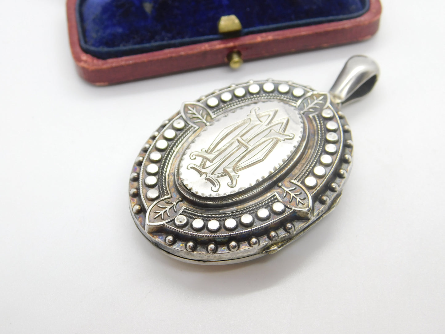 Victorian Sterling Silver Large Art Nouveau Locket Antique 1882 Chester