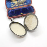 Victorian Sterling Silver Large Art Nouveau Locket Antique 1882 Chester
