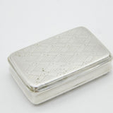 George III Sterling Silver Floral Decorated Snuff Box Antique 1814 Birmingham