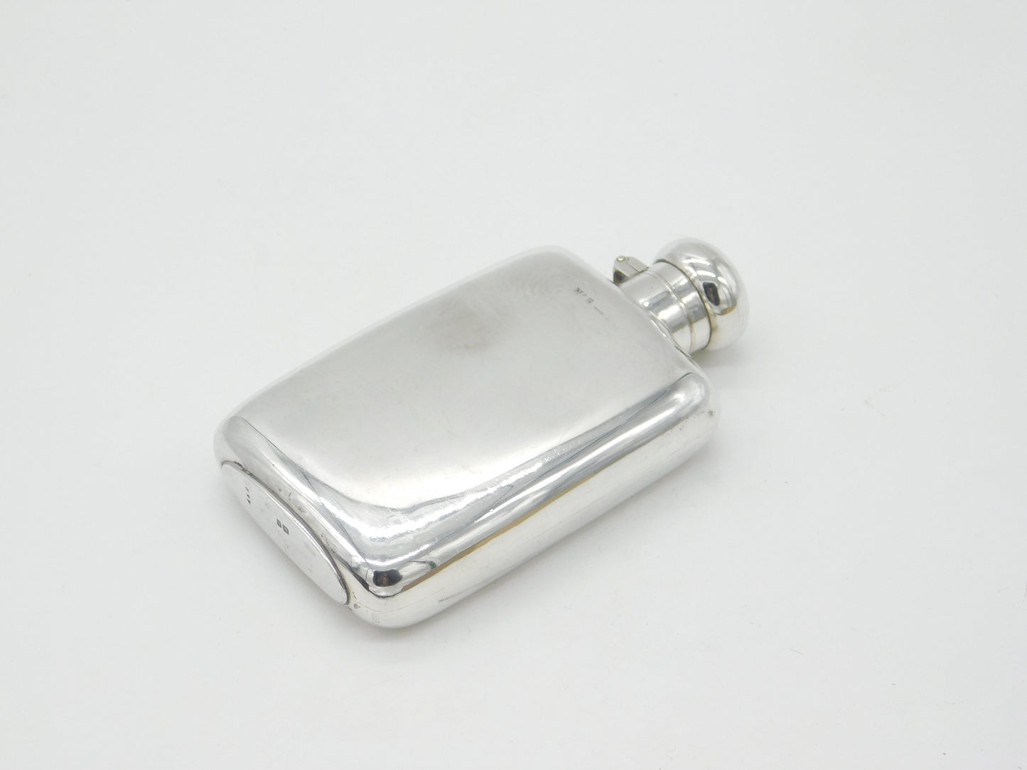 Edwardian Sterling Silver Hip Flask Antique 1903 Chester Marples & Beasley