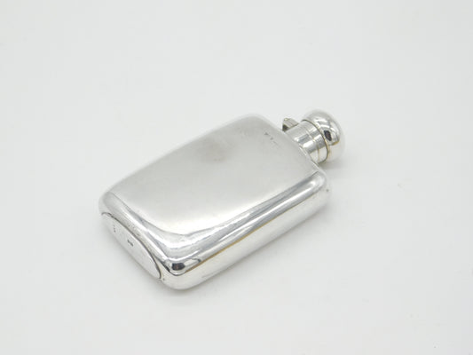 Edwardian Sterling Silver Hip Flask Antique 1903 Chester Marples & Beasley