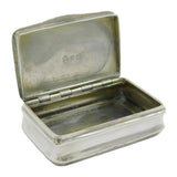 George III Sterling Silver Floral Decorated Snuff Box Antique 1814 Birmingham