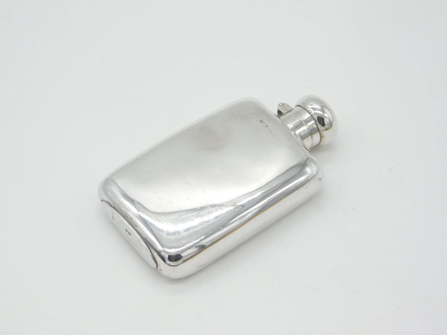 Edwardian Sterling Silver Hip Flask Antique 1903 Chester Marples & Beasley