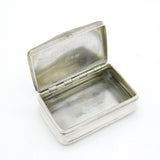 George III Sterling Silver Floral Decorated Snuff Box Antique 1814 Birmingham