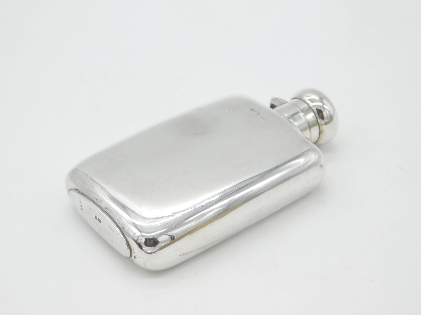 Edwardian Sterling Silver Hip Flask Antique 1903 Chester Marples & Beasley