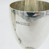 Pair of Sterling Silver Guilloche Enamel Floral Wine Goblets Vintage 1969 Birmingham