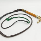 19th Century Ornate Carved Beagling Crop Whip & Dog Whistle Antique c1880