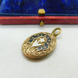 Victorian 9ct Gold & Enamel 'In Memory Of' Watercolour Miniature Locket Antique