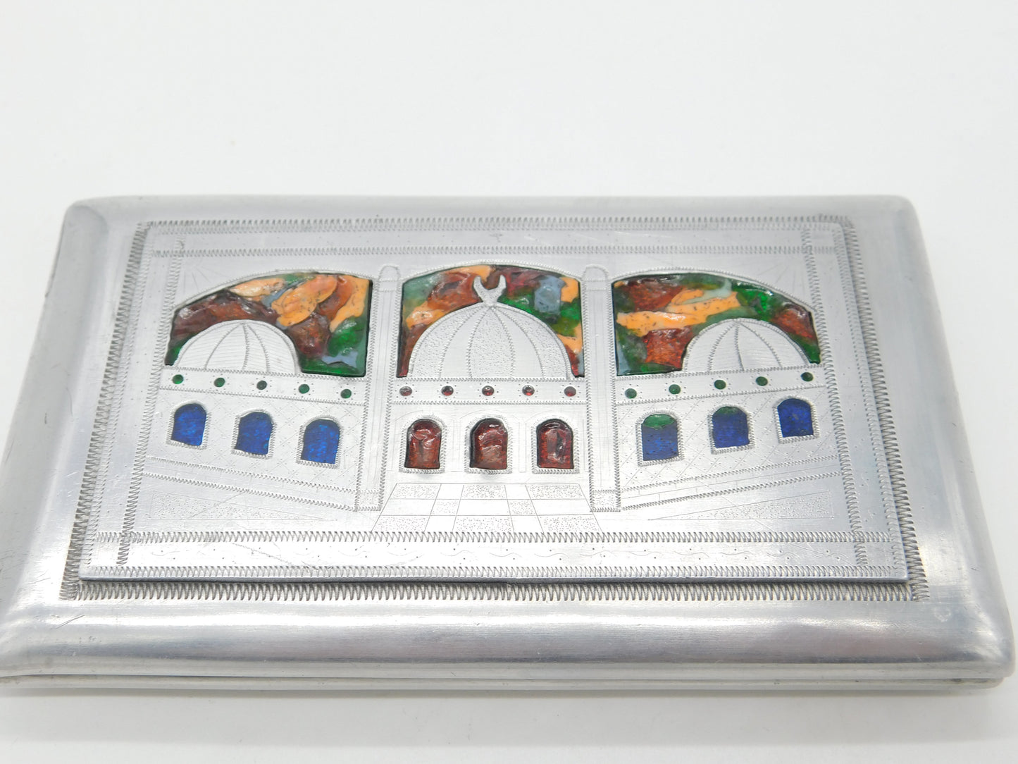 WWII-era Aluminium Colourful Enamel North Africa Egypt Cigarette Case c1940