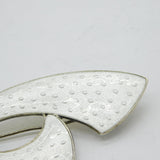 Norwegian Sterling Silver & White Guilloche Enamel Spray Brooch Antique Deco