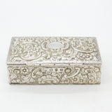 Victorian Sterling Silver Art Nouveau Repousse Box Antique 1892 Birmingham