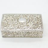 Victorian Sterling Silver Art Nouveau Repousse Box Antique 1892 Birmingham