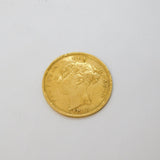 Queen Victorian 22ct Yellow Gold Shield-Back Half Sovereign Antique 1883