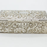 Victorian Sterling Silver Art Nouveau Repousse Box Antique 1892 Birmingham