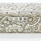 Victorian Sterling Silver Art Nouveau Repousse Box Antique 1892 Birmingham