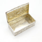 Victorian Sterling Silver Art Nouveau Repousse Box Antique 1892 Birmingham