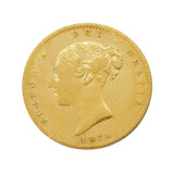 Queen Victoria 22ct Yellow Gold Shield-Back Half Sovereign Coin 1871 Antique