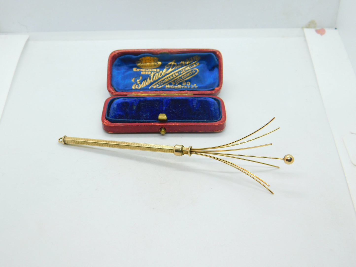 9ct Yellow Gold Propelling Cocktail 'Swizzle' Stick Vintage 1973 Birmingham