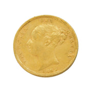 Queen Victoria 22ct Gold Shield-Back Half Sovereign Coin 1885 Antique