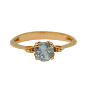 14ct Yellow Gold & 0.5ct Aquamarine Dress Ring Vintage c1920 Art Deco
