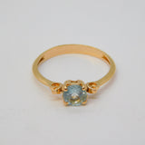 14ct Yellow Gold & 0.5ct Aquamarine Dress Ring Vintage c1920 Art Deco