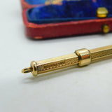 9ct Yellow Gold Propelling Cocktail 'Swizzle' Stick Vintage 1973 Birmingham