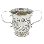 George III Sterling Silver Floral Pattern Loving Cup Antique 1767 London