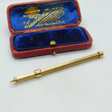 9ct Yellow Gold Propelling Cocktail 'Swizzle' Stick Vintage 1973 Birmingham