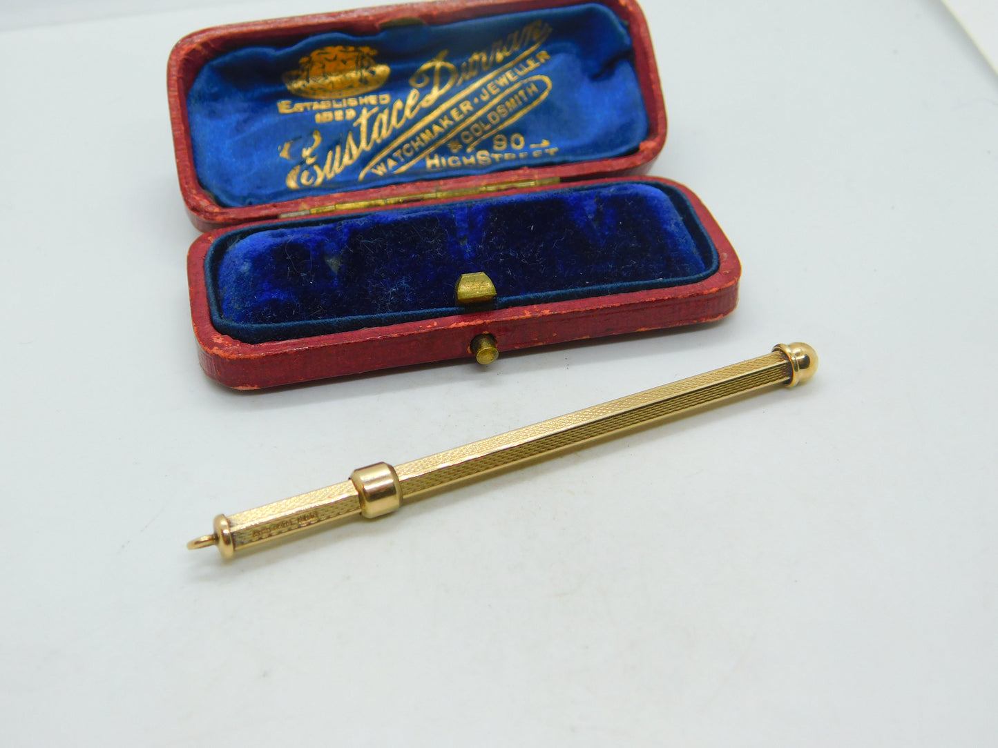 9ct Yellow Gold Propelling Cocktail 'Swizzle' Stick Vintage 1973 Birmingham