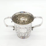 George III Sterling Silver Floral Pattern Loving Cup Antique 1767 London