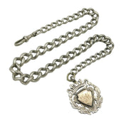 Victorian Sterling Silver Graduating Albert Watch Chain Antique 1900 Birmingham