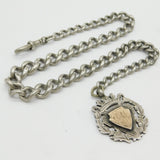 Victorian Sterling Silver Graduating Albert Watch Chain Antique 1900 Birmingham