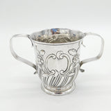 George III Sterling Silver Floral Pattern Loving Cup Antique 1767 London