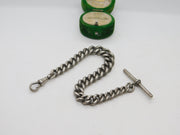 Edwardian Sterling Silver Graduating Albert Watch Chain Antique 1910 Birmingham