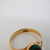 Victorian 9ct Rose Gold & Cabochon Cut Turquoise Dress Ring Antique c1890