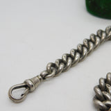 Edwardian Sterling Silver Graduating Albert Watch Chain Antique 1910 Birmingham