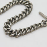 Edwardian Sterling Silver Graduating Albert Watch Chain Antique 1910 Birmingham