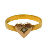 Victorian 22ct Yellow Gold Seed Pearl Sweetheart Ring Antique 1867 London