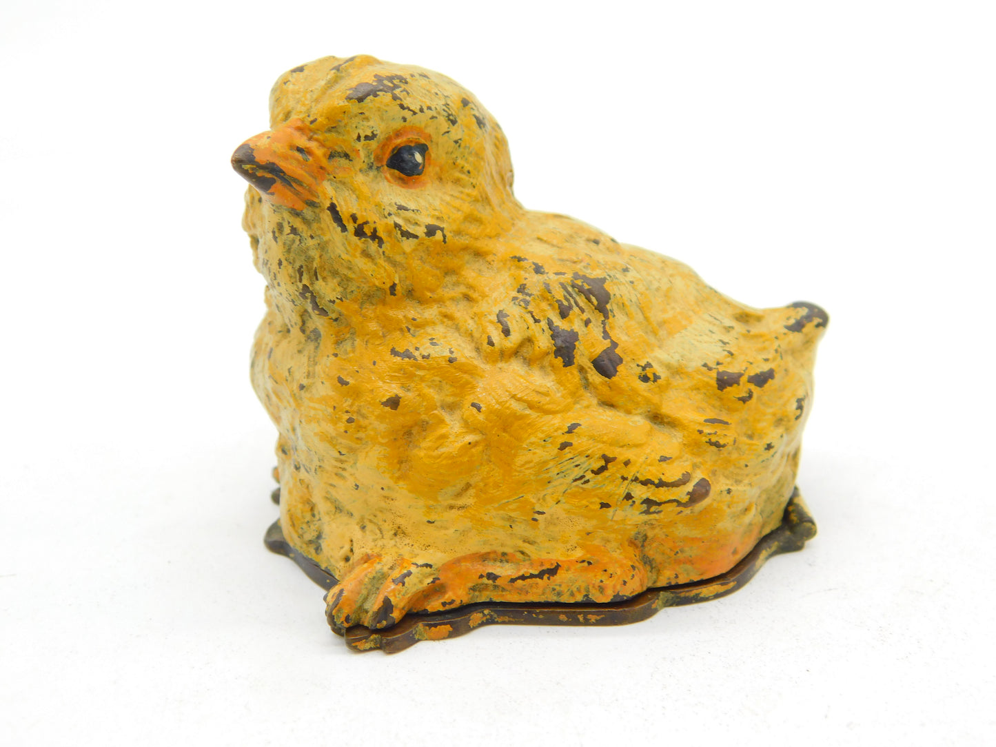 19th Century Franz Bergman Cold Painted Bronze Chick Stamp Box Antique c1880
