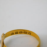 Victorian 22ct Yellow Gold Seed Pearl Sweetheart Ring Antique 1867 London