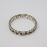 18ct White Gold, Sapphire & Diamond Eternity Ring Vintage c1990 Birmingham