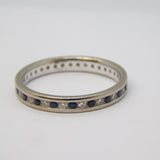 18ct White Gold, Sapphire & Diamond Eternity Ring Vintage c1990 Birmingham