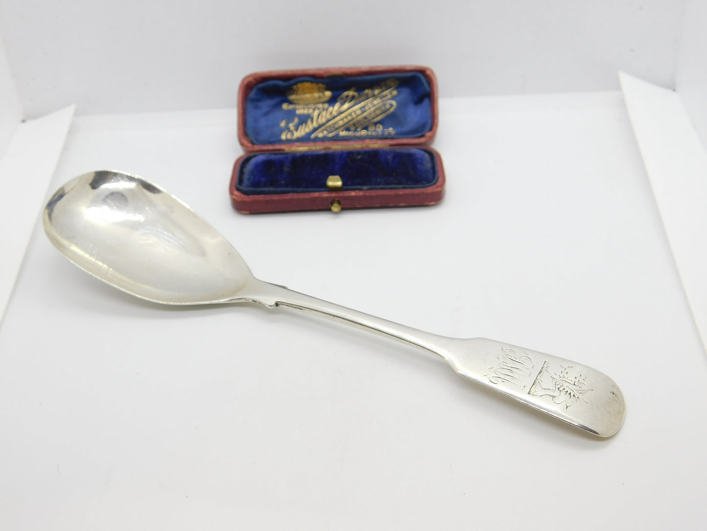 Georgian Irish Provincial Cork Sterling Silver Tea Caddy Spoon Crested c1820 WS