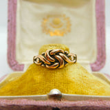 Victorian 9ct Rose Gold Lovers Knot Band Ring Antique 1894 Birmingham