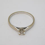 18ct White Gold & 0.2ct Brilliant Cut Diamond Solitaire Ring Vintage London