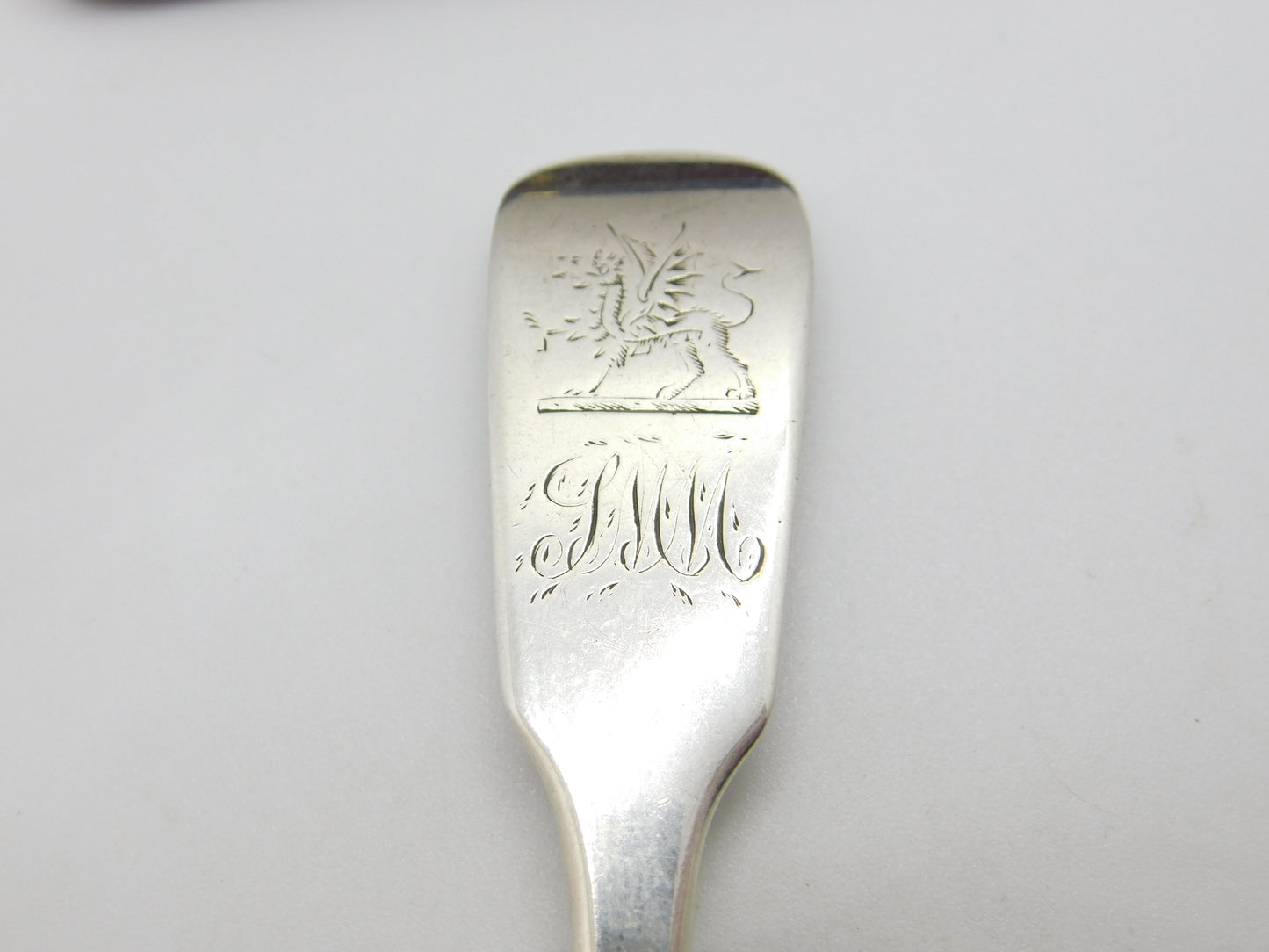 Georgian Irish Provincial Cork Sterling Silver Tea Caddy Spoon Crested c1820 WS