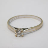 18ct White Gold & 0.2ct Brilliant Cut Diamond Solitaire Ring Vintage London