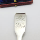Georgian Irish Provincial Cork Sterling Silver Tea Caddy Spoon Crested c1820 WS