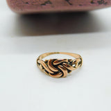 Victorian 9ct Rose Gold Lovers Knot Band Ring Antique 1894 Birmingham